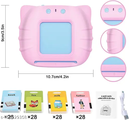 Toys for kids | Talking flash cards for kids | Flash card reader preschool kids learning toys | baby toys for boys and girls || Random Colour Blue/Pink - Image 3