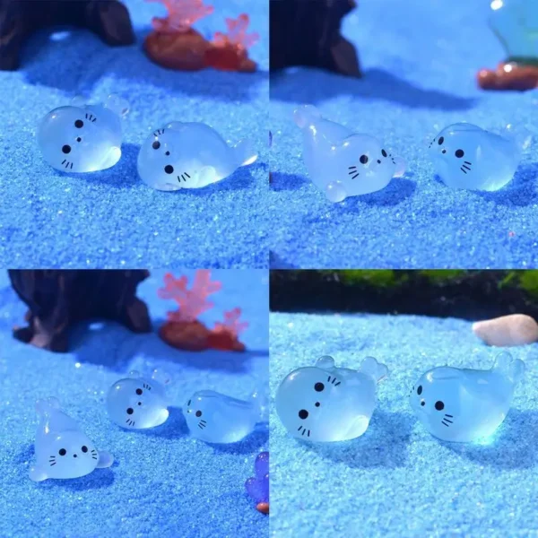 glow in the dark animals Stress Relief Seal Miniature Aquarium Ornament Fairy Garden Decoration For Aquarium Decor - Image 3