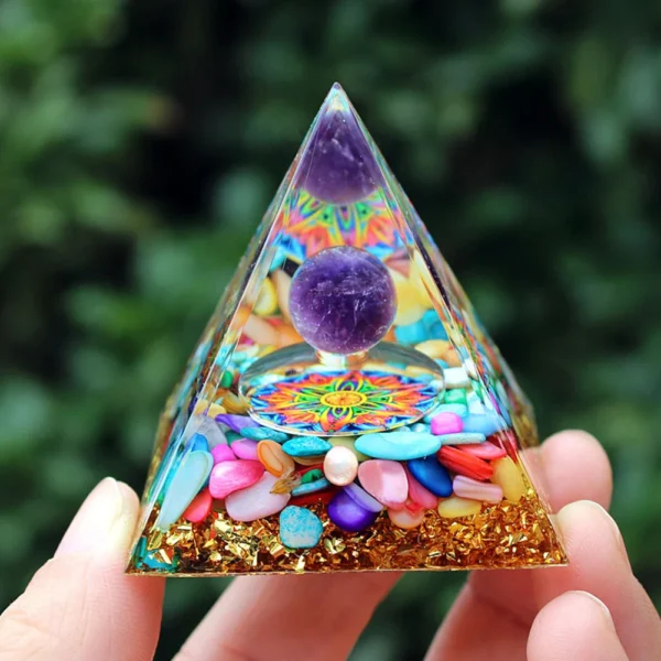 Pyramid Healing Crystals Energy Generator Amethyst Natural Stone Pendulum Reiki Chakra Meditation Tool Room Decorations New - Image 3