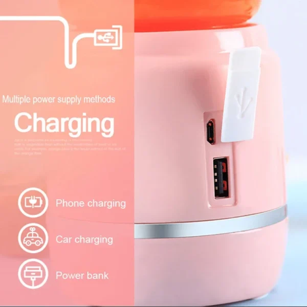 Portable Electric Fruit Juicer Wireless USB Rechargeable 6 Blades Mini Mixer Multifunction Summer Smoothie Blender Machine - Image 5
