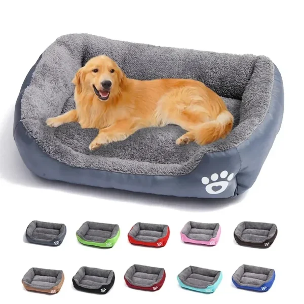 Square Large Dog Bed Soft Cat Sleeping Mat Warm Basket for Dog Waterproof Pet House for Small Dog Cushion Cat - Image 2