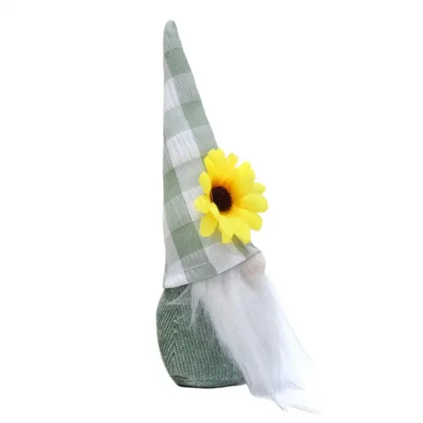 Cute Gnome Decoration Yellow Sunflower Plush Statues Handmade Weaving Faceless Ornament Desktop Decor 2025 Spring Decor - Image 6