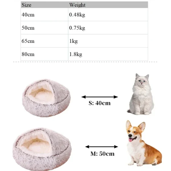 winter dog Plush Round Bed Pet Mattress Warm Soft Comfortable Basket Cat Dog Sleeping Bag Nest for Small Dogs Medium dogs cat - Image 2